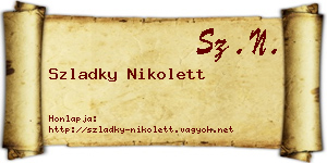 Szladky Nikolett névjegykártya