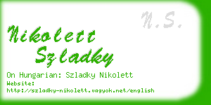 nikolett szladky business card